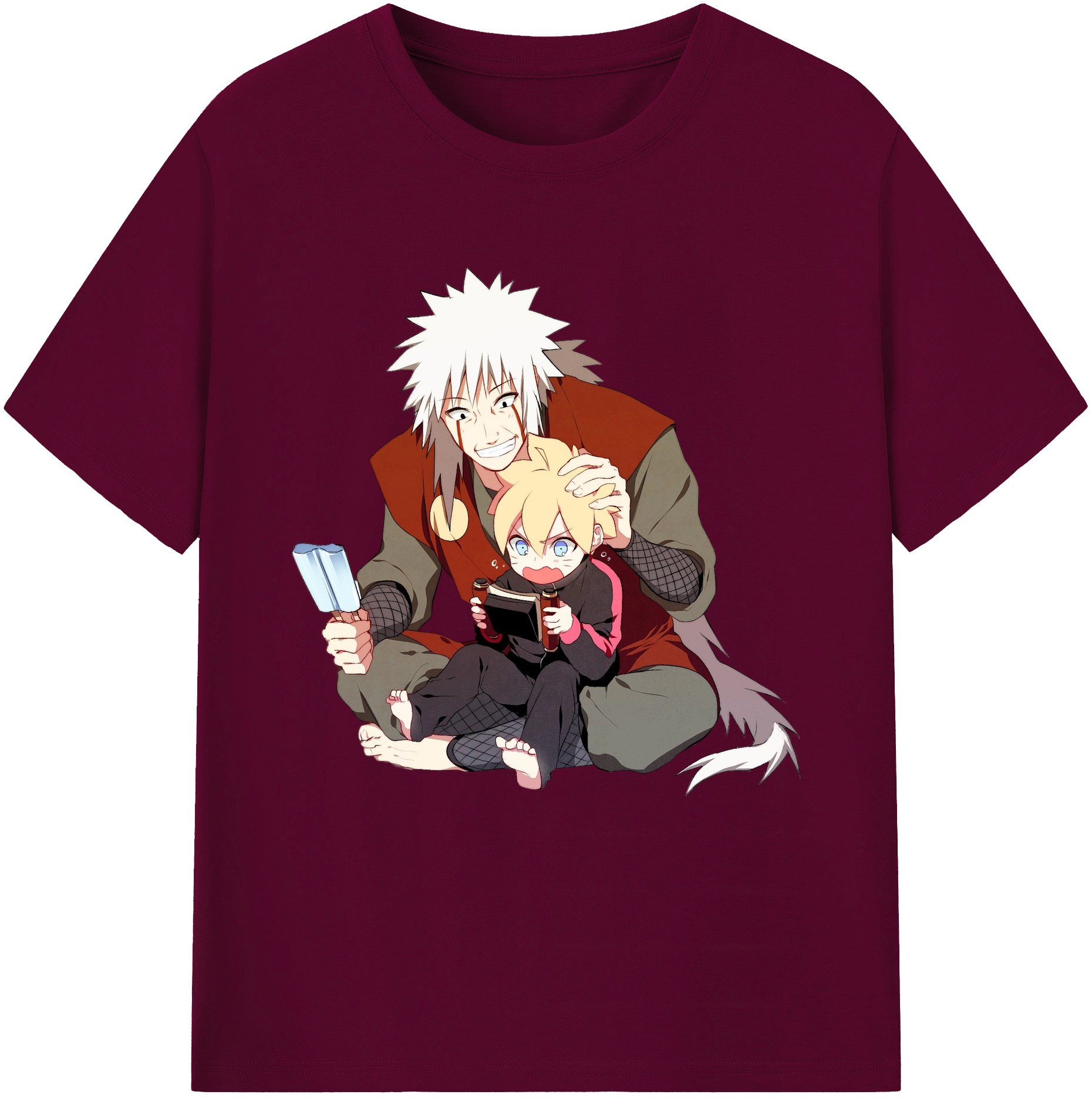 （画像用） NARUTO -ナルト- 自来也（じらいや） Jiraiya レディースカジュアルプリントTシャツ（綿100％）